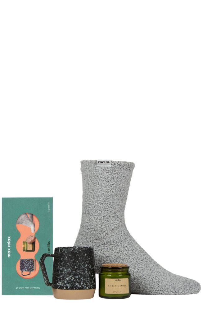 Sockshop Luckies Of LondonMens & Womens Mello Max Relax Gift Set With Mug Candle & Socks Gift Box