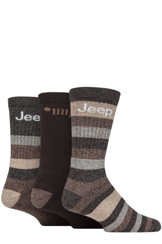 Sockshop Mens 3 Pair Jeep Cotton Rich Cushioned Boot Socks