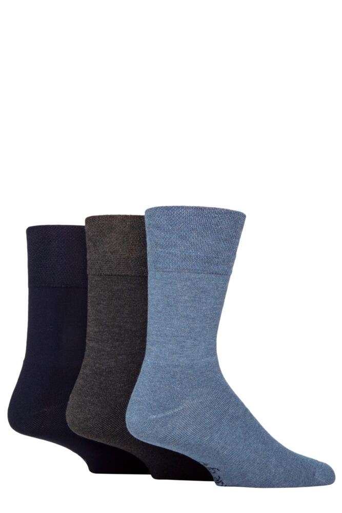 Sockshop Mens 3 Pair SOCKSHOP Gentle Grip Bamboo Cushioned Foot Leisure Socks