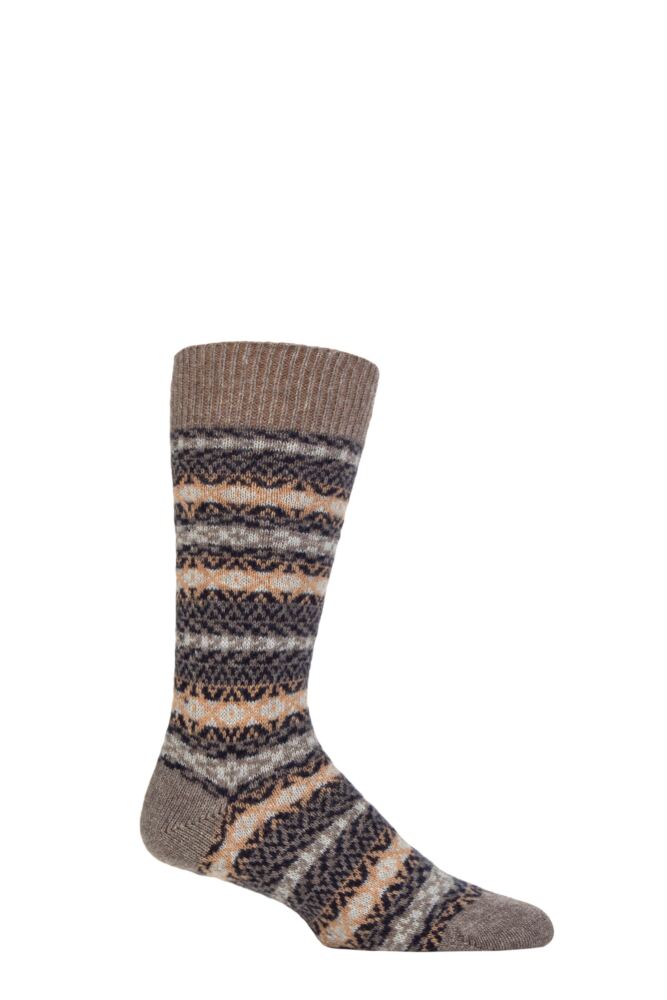 Sockshop PantherellaMens Cashmere Bradstock Traditional Fair Isle Socks