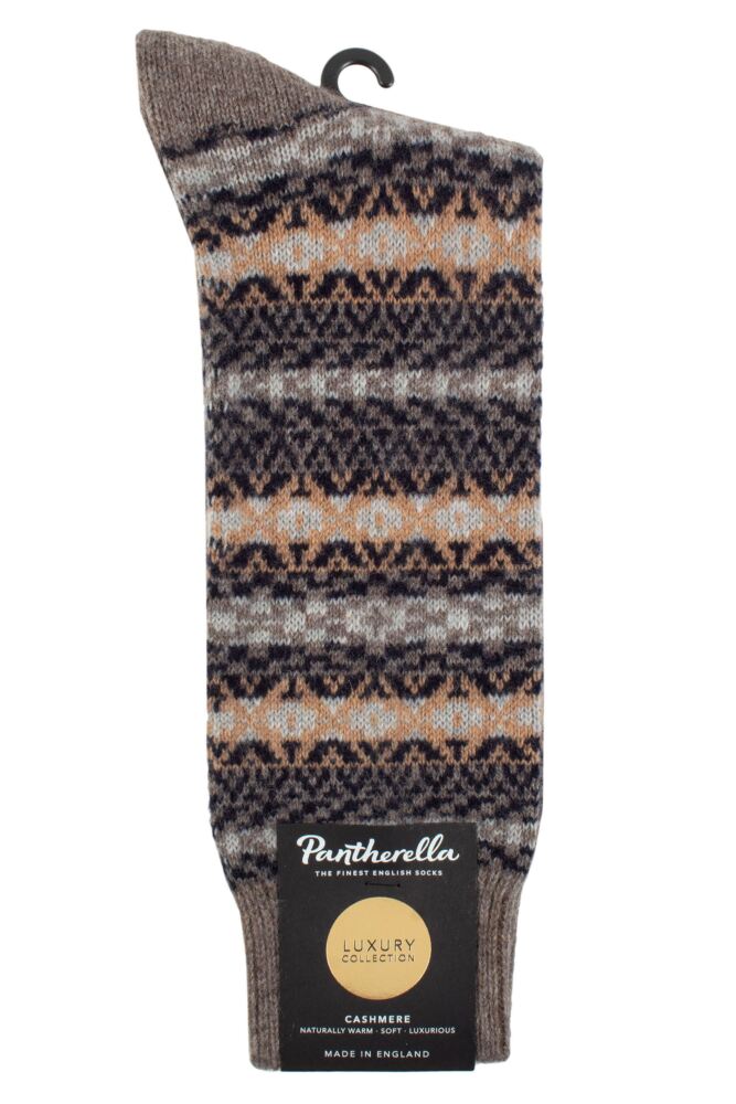 sockshop PantherellaMens Cashmere Bradstock Traditional Fair Isle Socks
