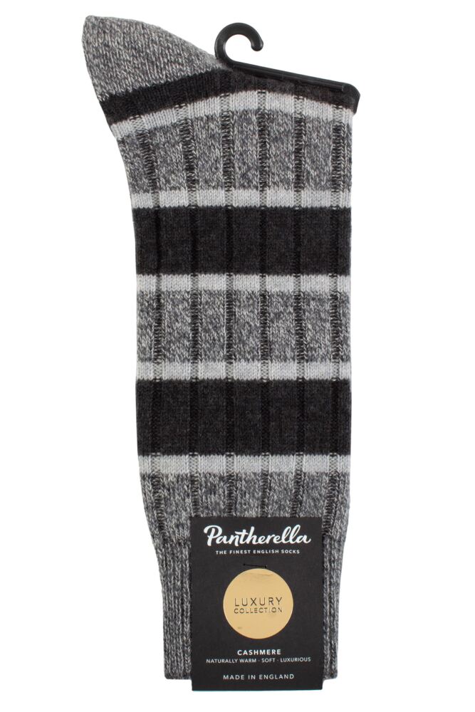 sockshop PantherellaMens Cashmere Stalbridge Striped Ribbed Socks