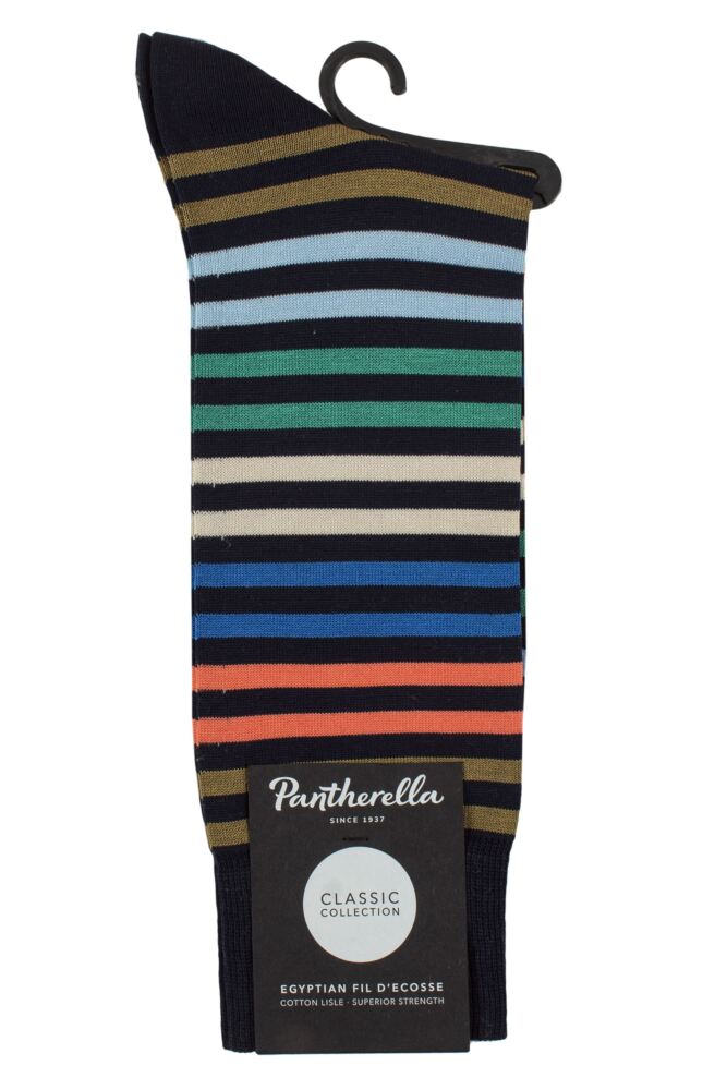 sockshop PantherellaMens Cotton Kilburn Striped Lisle Socks