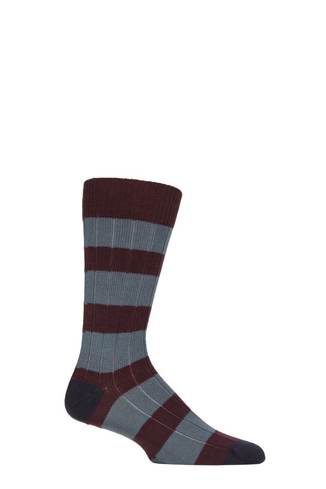 Sockshop PantherellaMens Fairford Leisure Weight Merino Wool Striped Socks