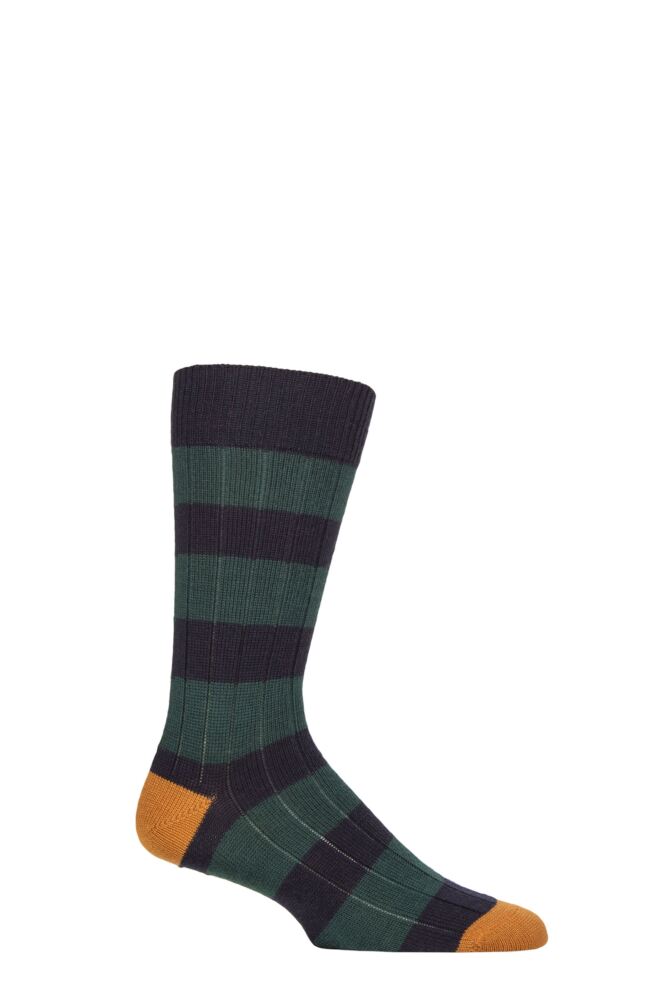 Sockshop PantherellaMens Fairford Leisure Weight Merino Wool Striped Socks