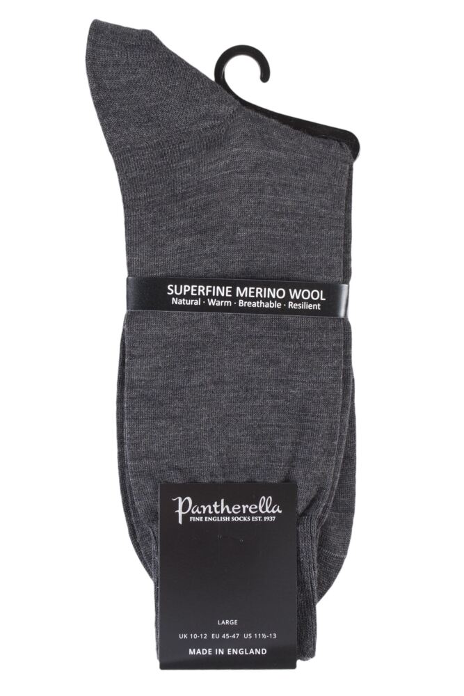 sockshop PantherellaMens Merino Wool Camden Plain Socks