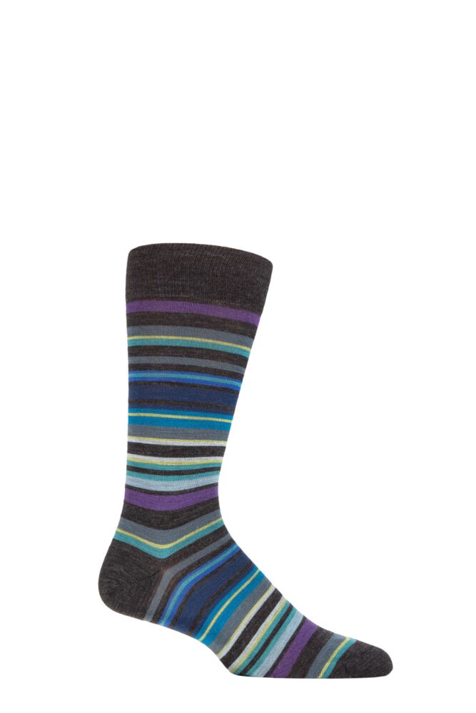Sockshop PantherellaMens Merino Wool Quakers Striped Socks
