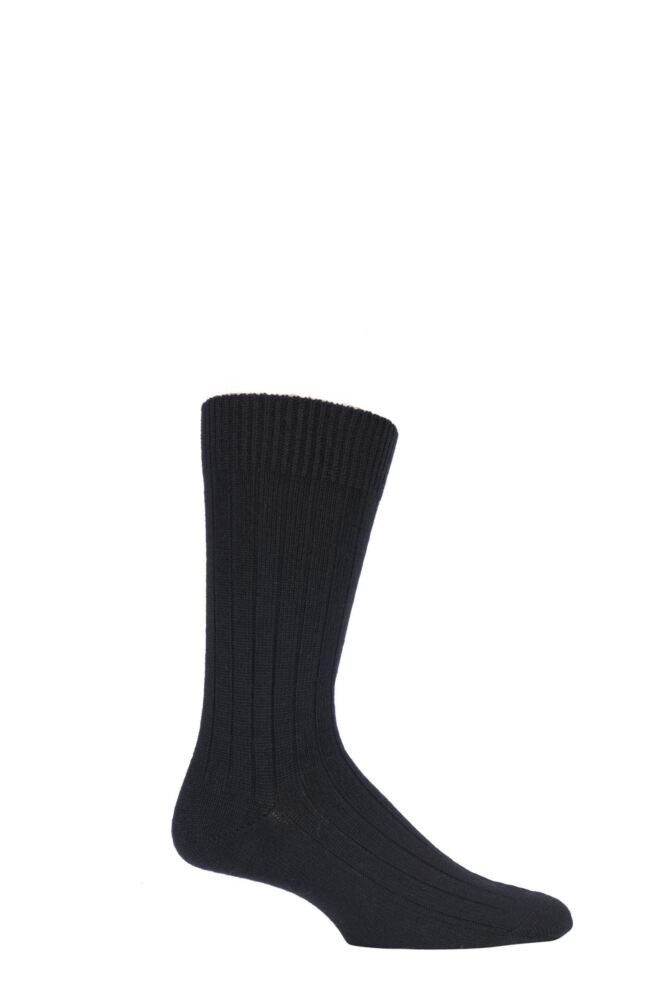 Sockshop PantherellaMens Merino Wool Ribbed Leisure Socks