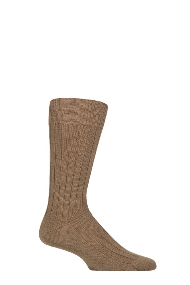 Sockshop PantherellaMens Merino Wool Ribbed Leisure Socks