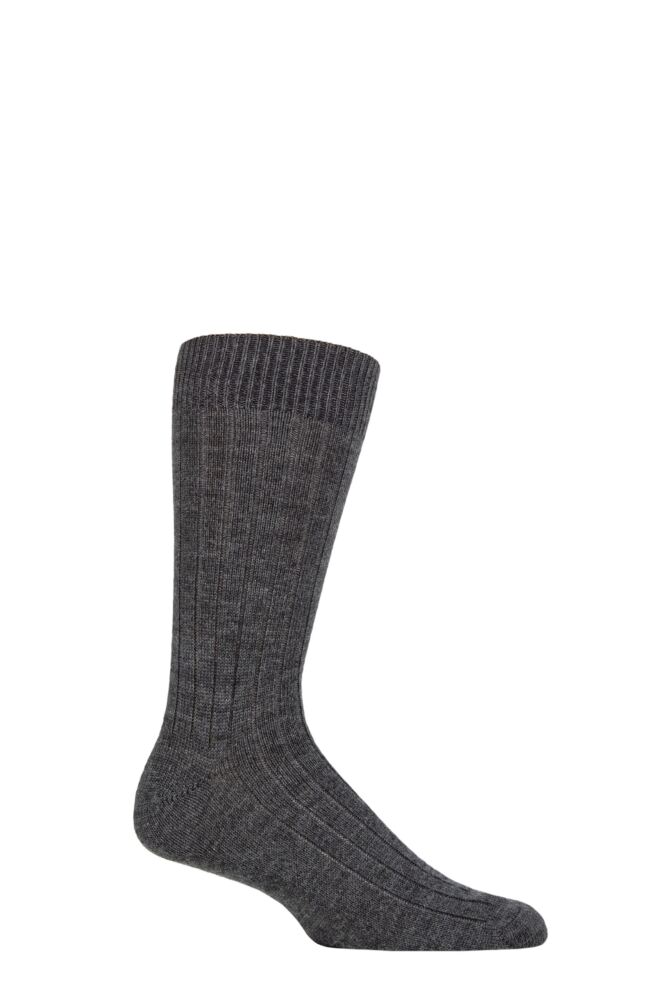 Sockshop PantherellaMens Merino Wool Ribbed Leisure Socks