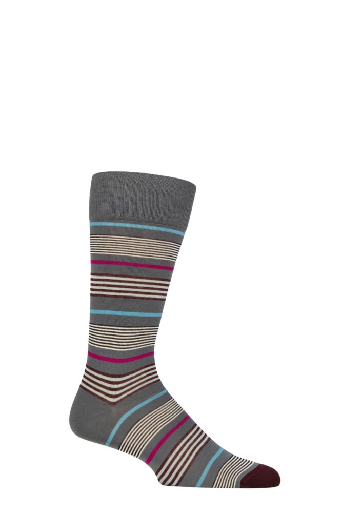 Sockshop PantherellaMens Multi Stripe Cotton Socks – 1 Pair