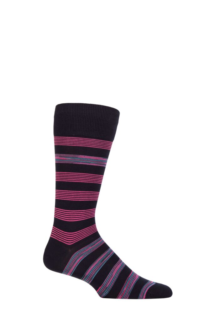 Sockshop PantherellaMens Organic Cotton Rubra Block Stripe Socks