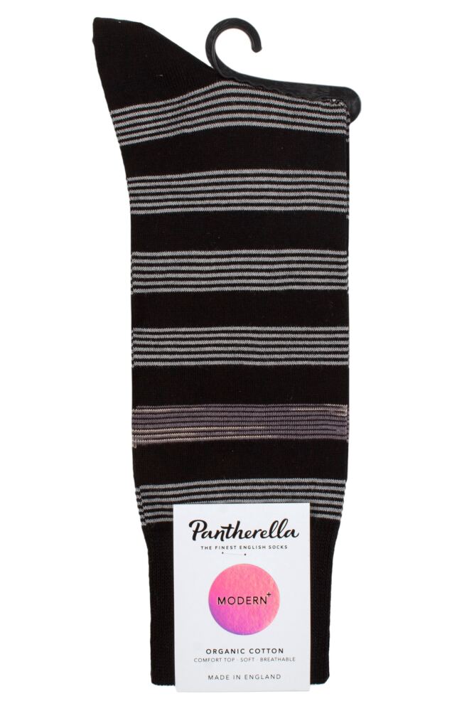 sockshop PantherellaMens Organic Cotton Rubra Block Stripe Socks