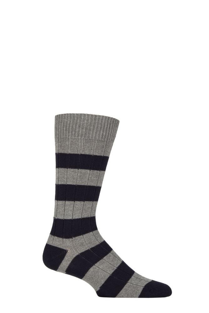 Sockshop PantherellaMens Striped Ribbed Leisure Socks – 1 Pair