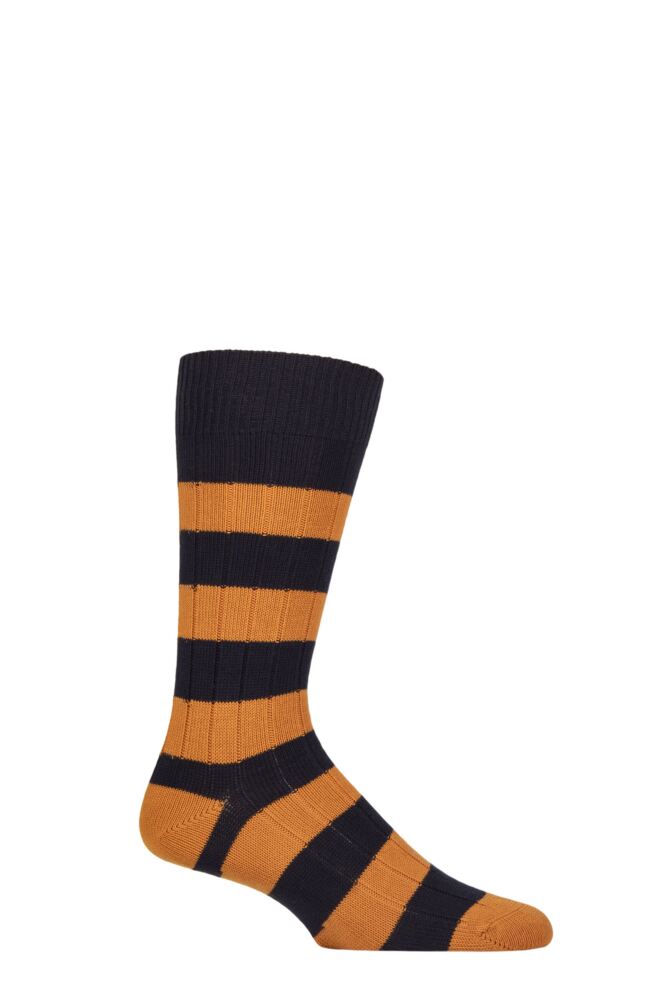 Sockshop PantherellaMens Striped Ribbed Leisure Socks – 1 Pair