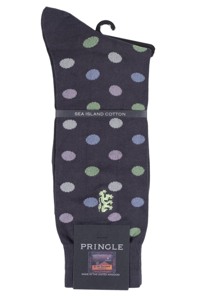 sockshop Pringle of ScotlandMens Sea Island Cotton Spots Socks