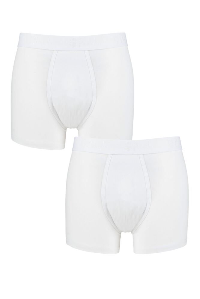 Sockshop PringleMens Cotton Plain Hipster Trunks 2-Pack