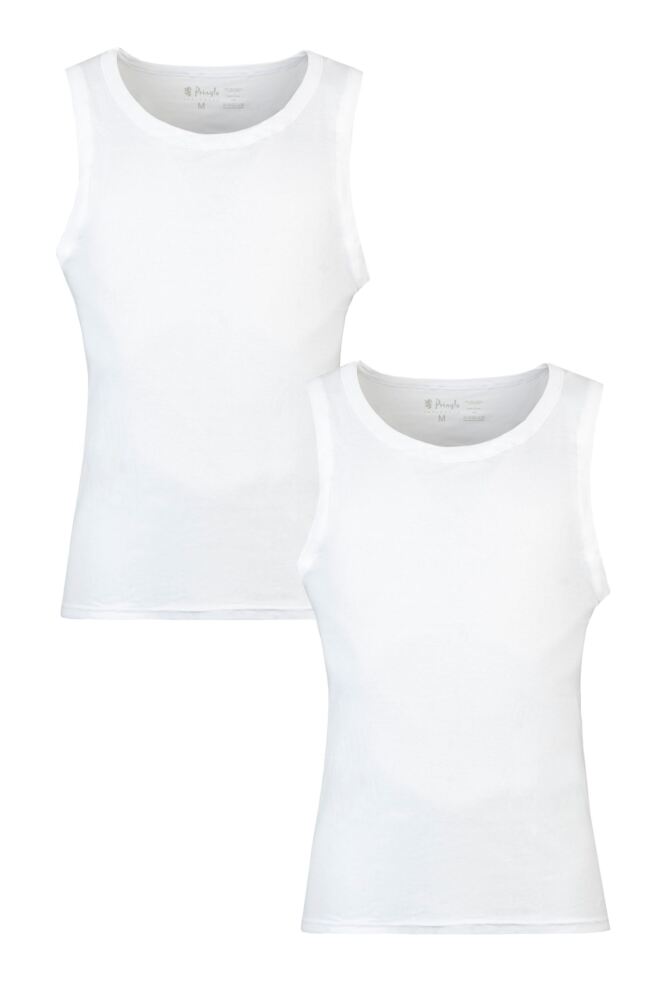Sockshop PringleMens Cotton Round Neck Vests 2-Pack