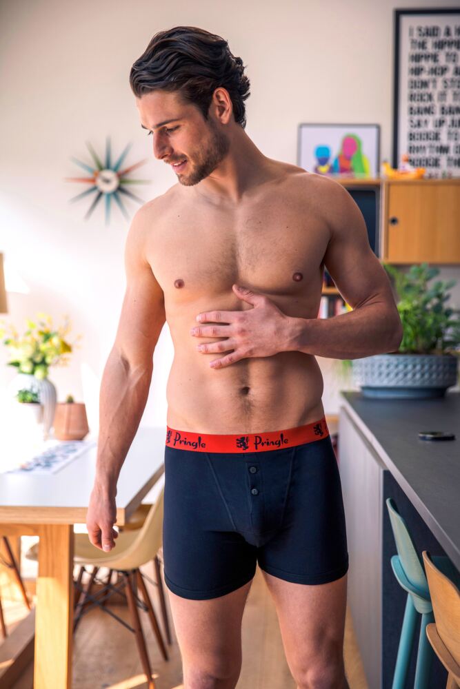 Sockshop PringleMens Cotton William Button Front Boxer Shorts 3-Pack