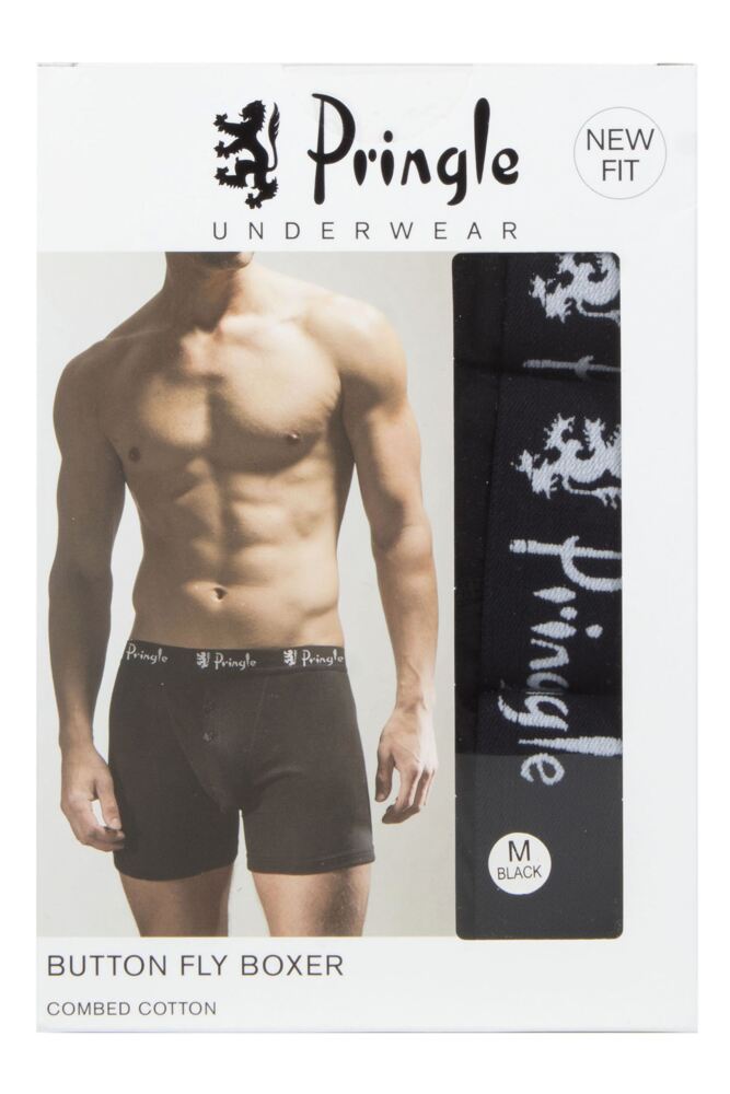 sockshop PringleMens Cotton William Button Front Boxer Shorts 3-Pack
