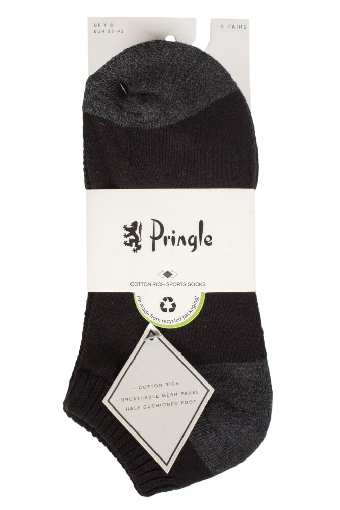sockshop PringleWomens Cotton Johanne Cushion Trainer Socks 3-Pair
