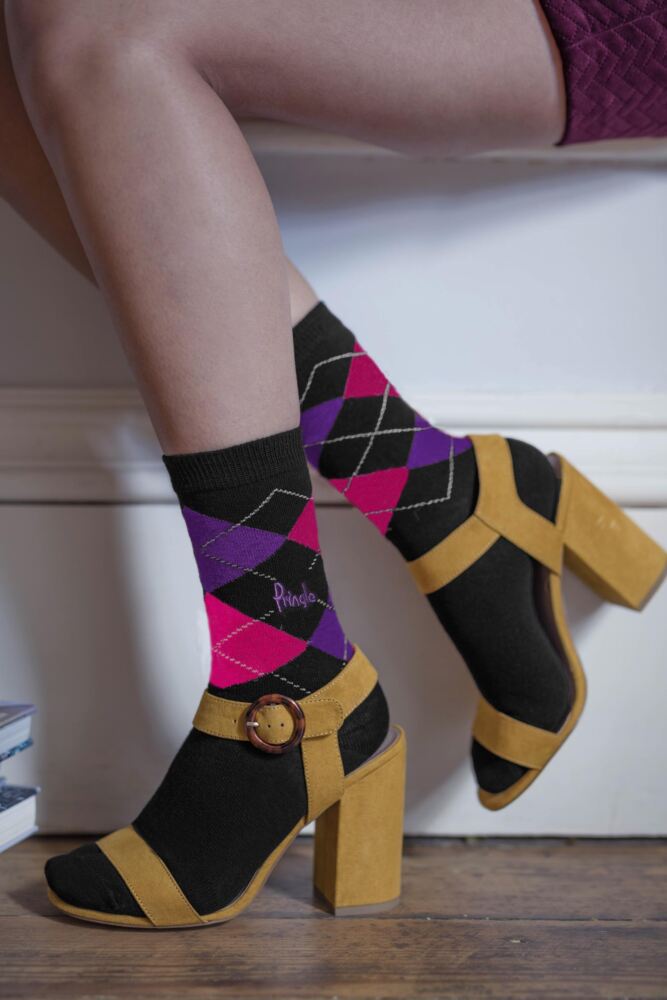 Sockshop PringleWomens Cotton Louise Argyle Socks 3-Pair
