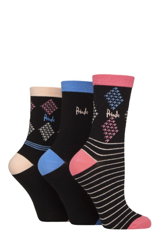 Sockshop PringleWomens Cotton Patterned Socks 3-Pair