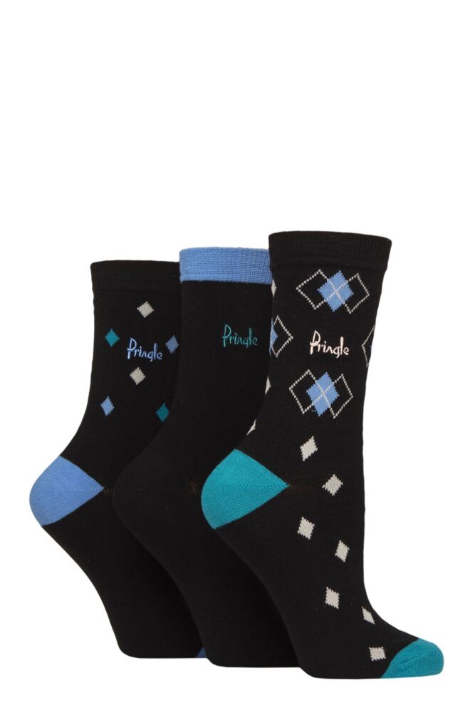 Sockshop PringleWomens Cotton Patterned Socks 3-Pair
