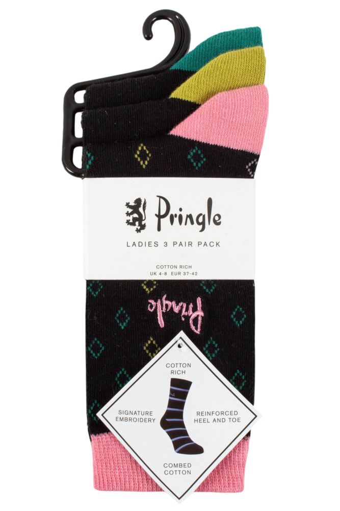 sockshop PringleWomens Cotton Patterned Socks 3-Pair