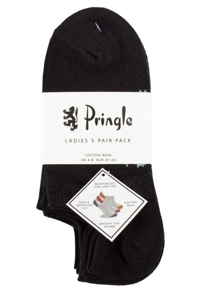 sockshop PringleWomens Cotton Plain Trainer Socks 5-Pair