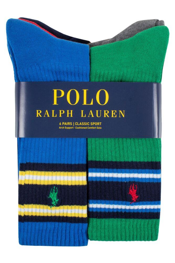 sockshop Ralph LaurenMens Classic Sport Cushioned Socks 6-Pack