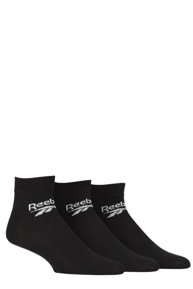 Sockshop ReebokMens & Womens Cotton Core Ankle Socks 3-Pair