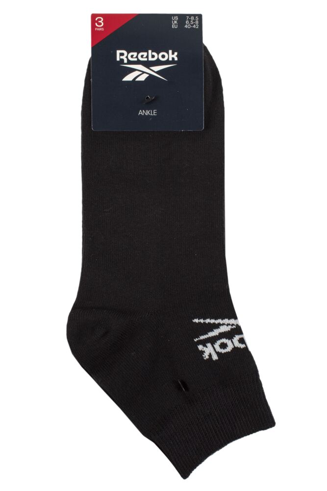 sockshop ReebokMens & Womens Cotton Core Ankle Socks 3-Pair