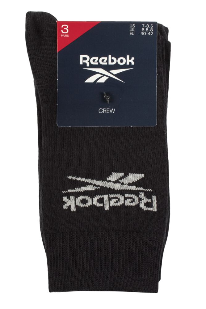 sockshop ReebokMens & Womens Cotton Core Crew Socks 3-Pair