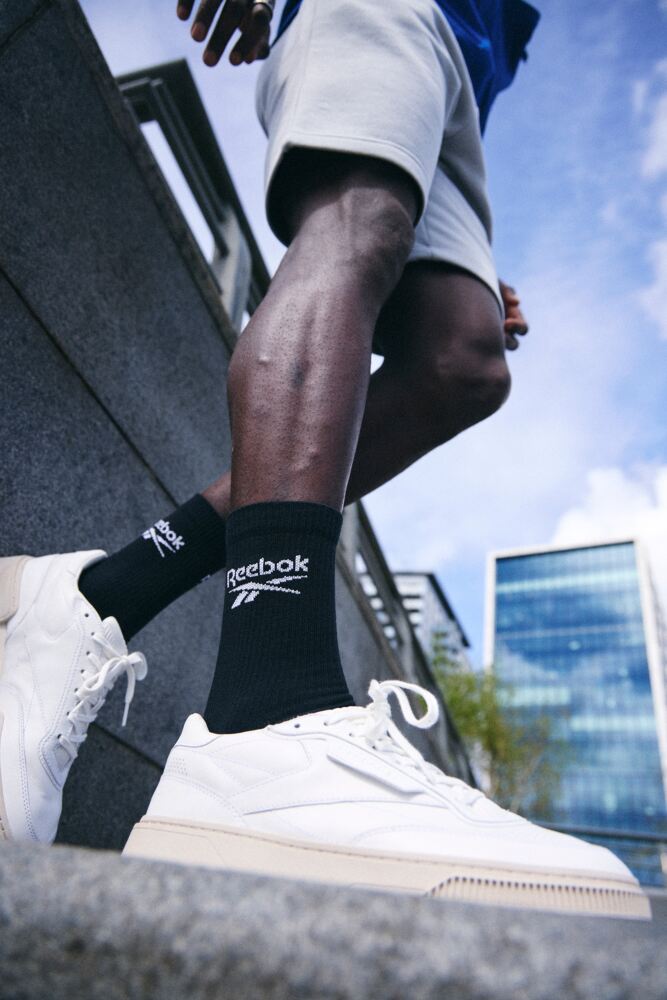 Sockshop ReebokMens & Womens Cotton Core Ribbed Crew Socks 3-Pair