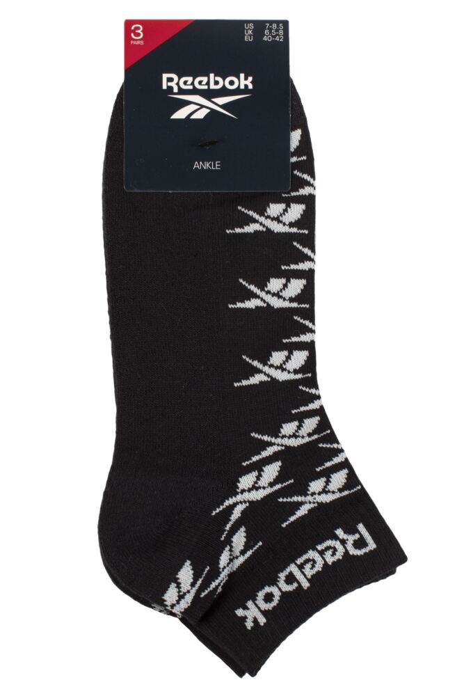 sockshop ReebokMens & Womens Cotton Essentials Ankle Socks 3-Pair