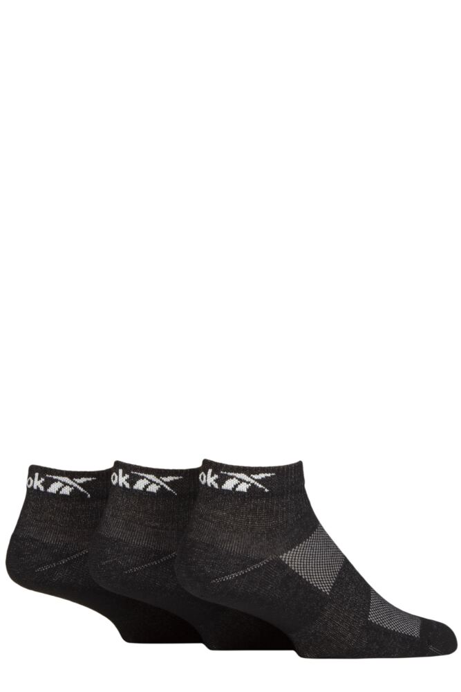 Sockshop ReebokMens & Womens Cotton Essentials Ankle Socks With Arch Support & Mesh Top 3-Pair