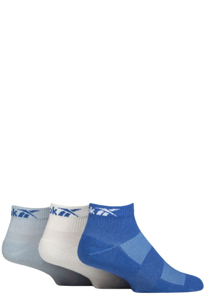 Sockshop ReebokMens & Womens Cotton Essentials Ankle Socks With Arch Support & Mesh Top 3-Pair