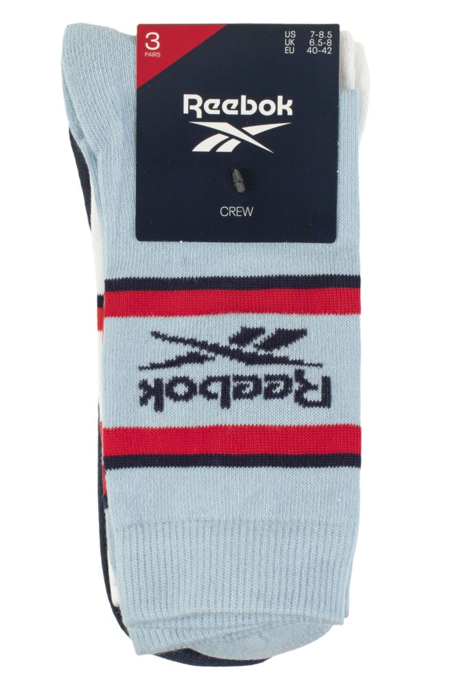 sockshop ReebokMens & Womens Cotton Essentials Crew Socks 3-Pair