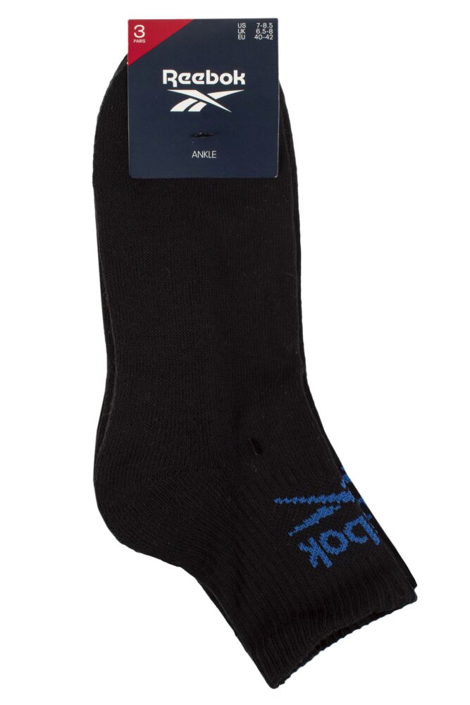 sockshop ReebokMens & Womens Cotton Foundation Ankle Socks 3-Pair