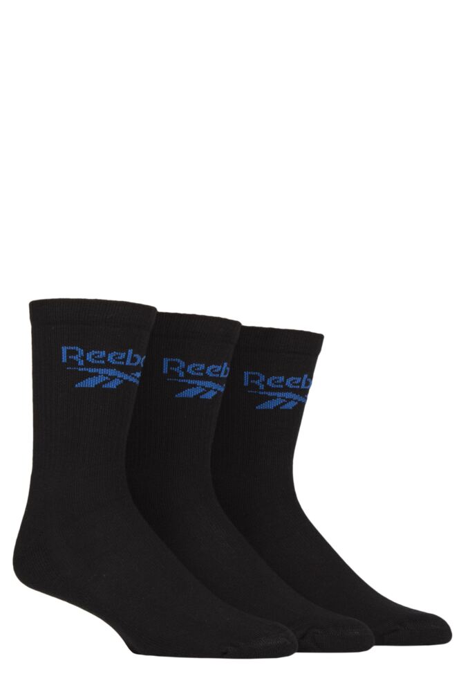 Sockshop ReebokMens & Womens Cotton Foundation Crew Socks 3-Pair
