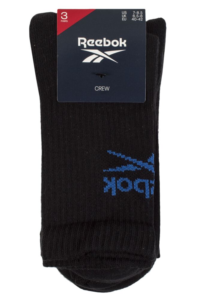 sockshop ReebokMens & Womens Cotton Foundation Crew Socks 3-Pair