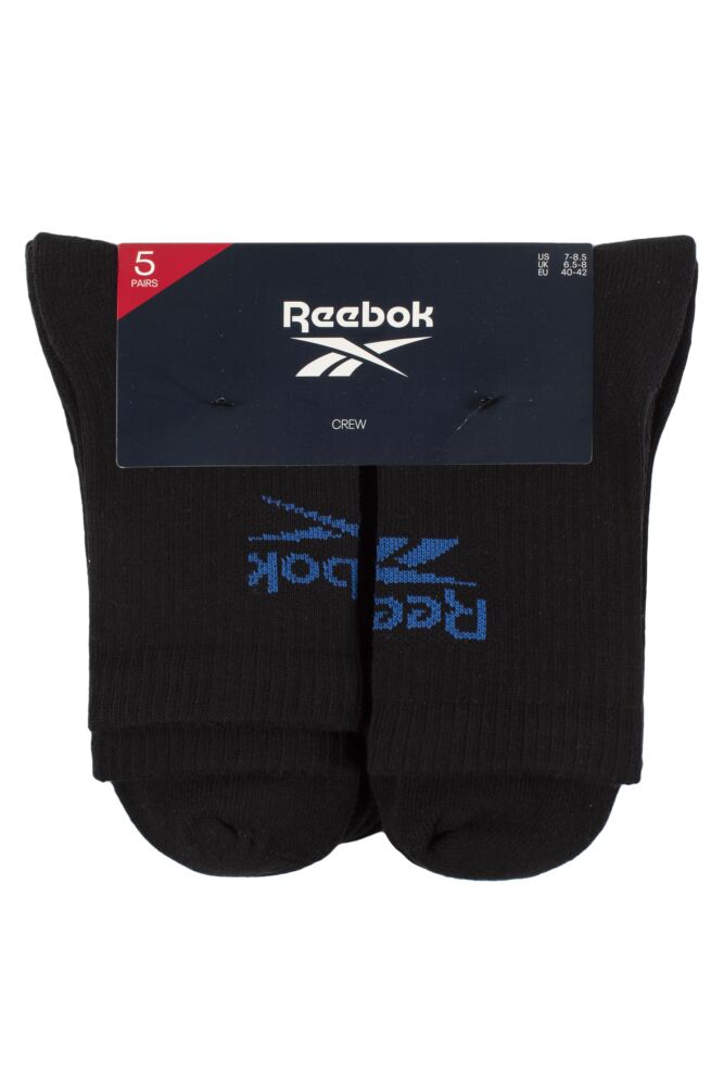 sockshop ReebokMens & Womens Cotton Foundation Crew Socks 5-Pair