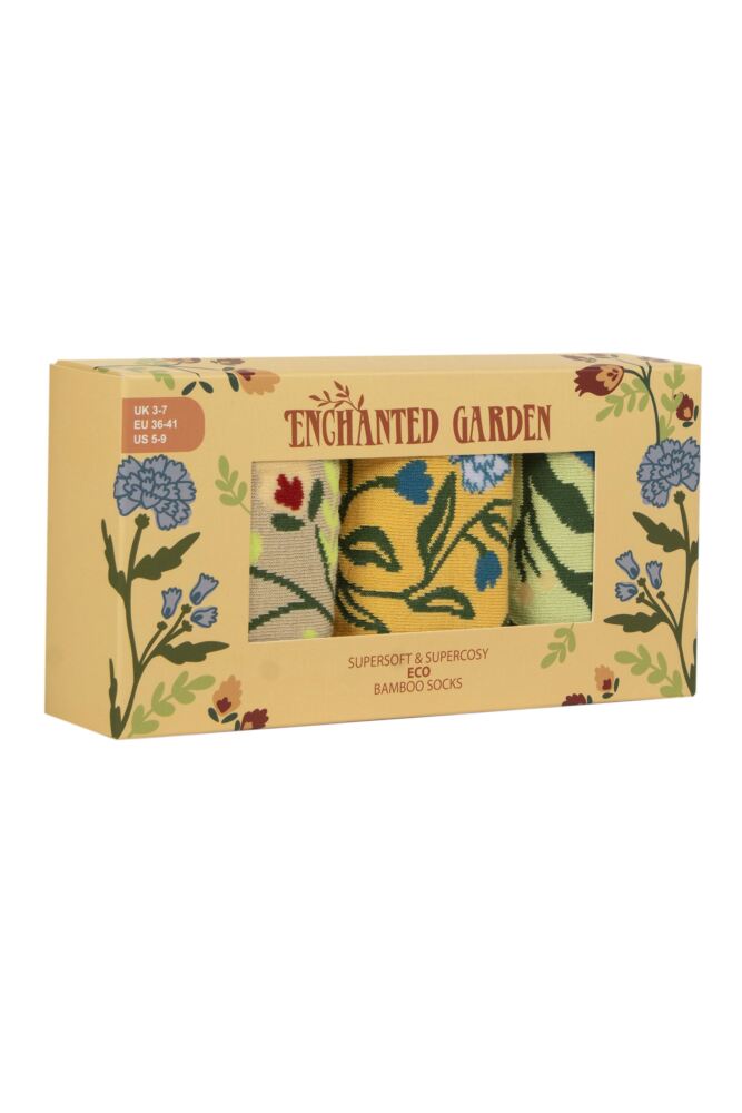 Sockshop Shared EarthMens & Women's Enchanted Garden Bamboo Socks Gift Box – 3 Pair