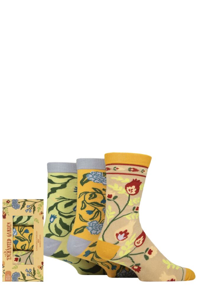 Sockshop Shared EarthMens & Women's Enchanted Garden Bamboo Socks Gift Box – 3 Pair