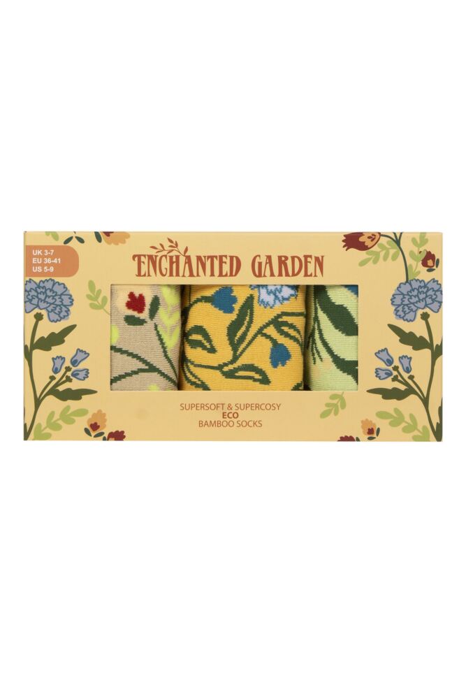 sockshop Shared EarthMens & Women's Enchanted Garden Bamboo Socks Gift Box – 3 Pair