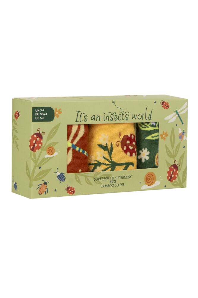 Sockshop Shared EarthMens & Women's It’s An Insects World Bamboo Socks Gift Box – 3 Pair