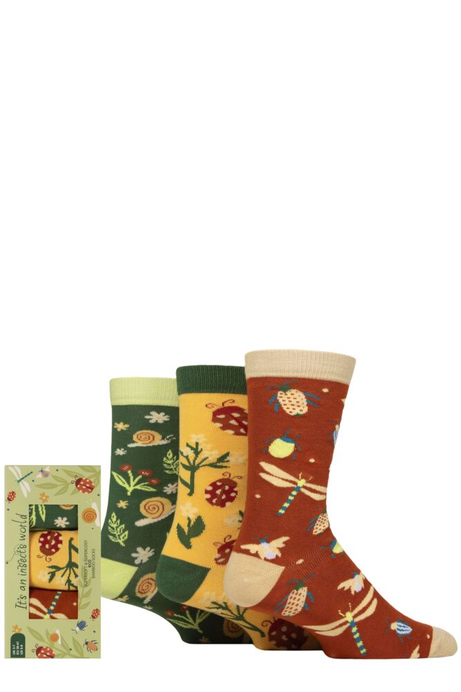 Sockshop Shared EarthMens & Women's It’s An Insects World Bamboo Socks Gift Box – 3 Pair