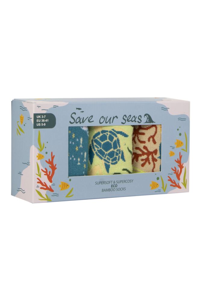Sockshop Shared EarthMens & Women's Save Our Seas Bamboo Socks Gift Box – 3 Pair