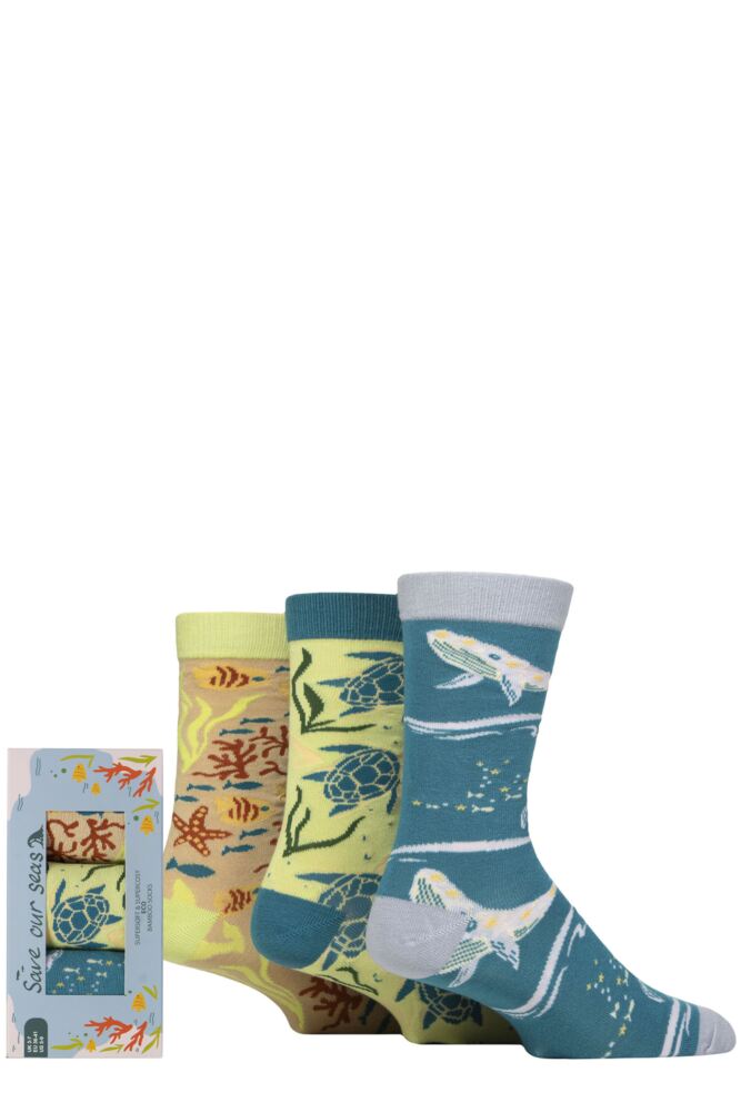 Sockshop Shared EarthMens & Women's Save Our Seas Bamboo Socks Gift Box – 3 Pair